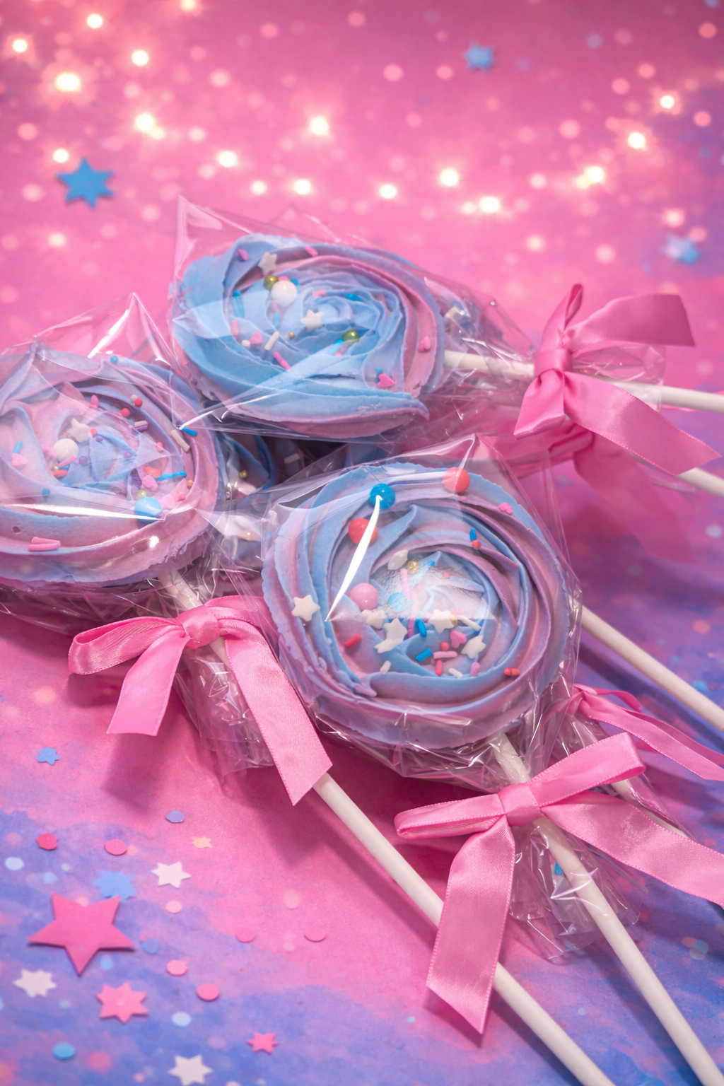 Cotton Candy Meringue Lollipop